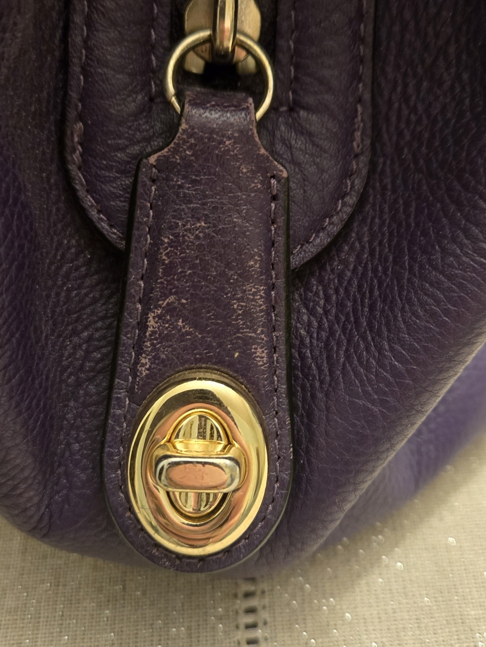 Coach Purple Leather Shoulder Tote - Picture 14 of 16